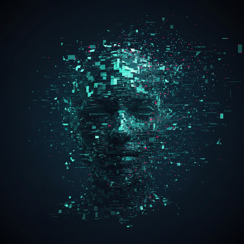Abstract synthetic deepfake identity concept