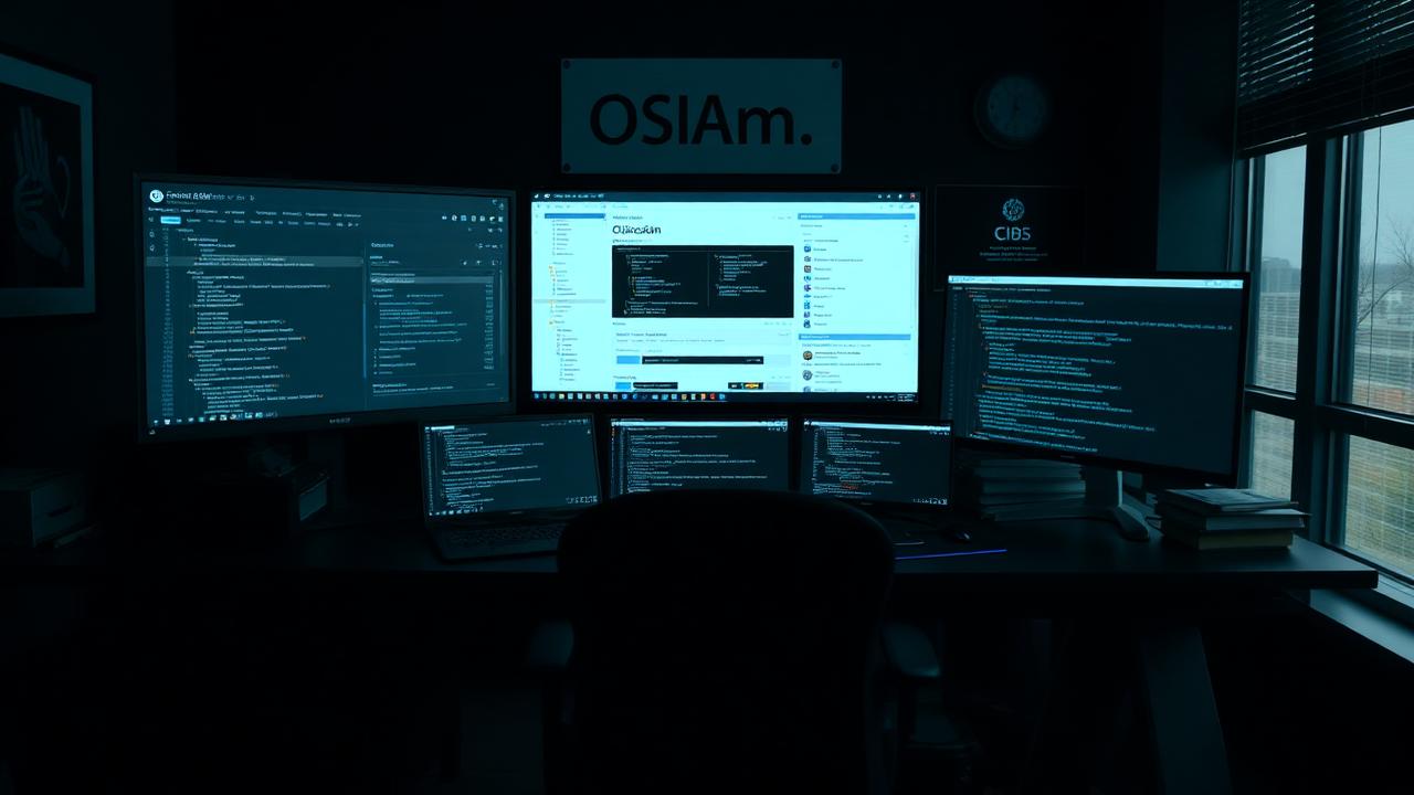 Investigator workstation with multiple OSINT panels: WHOIS, blockchain explorer, chat metadata