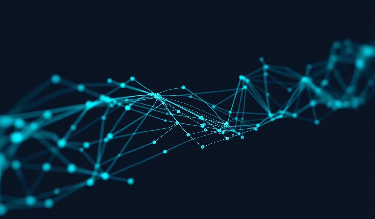 Network diagram showing interconnected nodes representing blockchain transaction flows